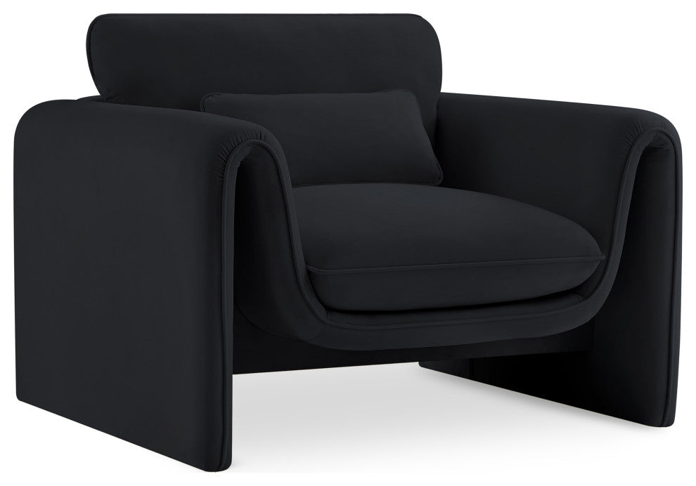 Sloan Black Velvet Fabric Chair