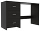 DEPOT E-SHOP Azalea 3 Drawer Writing Desk, Black