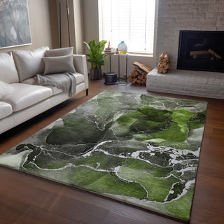 Premium Machine Washable Mayfield AMF503 Green 3' x 5' Rug