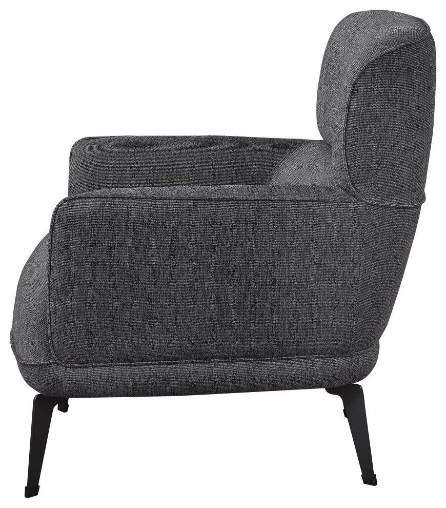 Andrea Upholstered Crecent Arm Accent Chair Grey