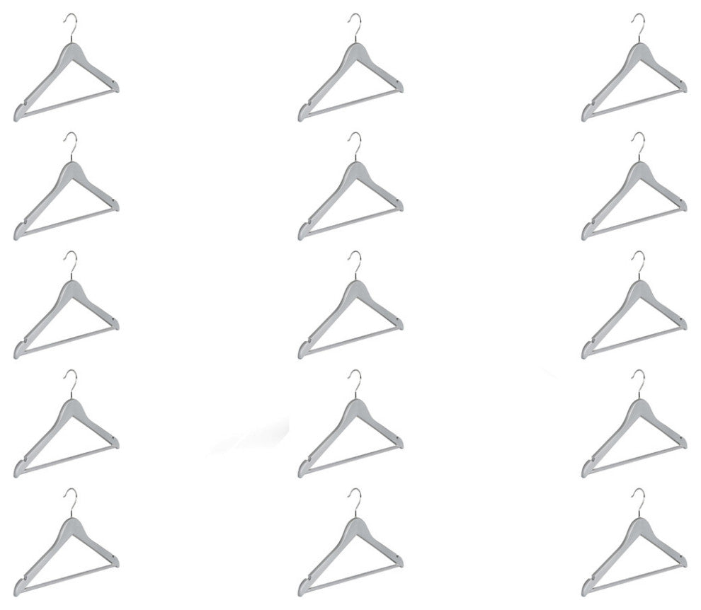 Abs plastic Clothes/Suit Hangers, Perfect for Dresses Blouses&Pants, Shirts, Silver, 15-Pack