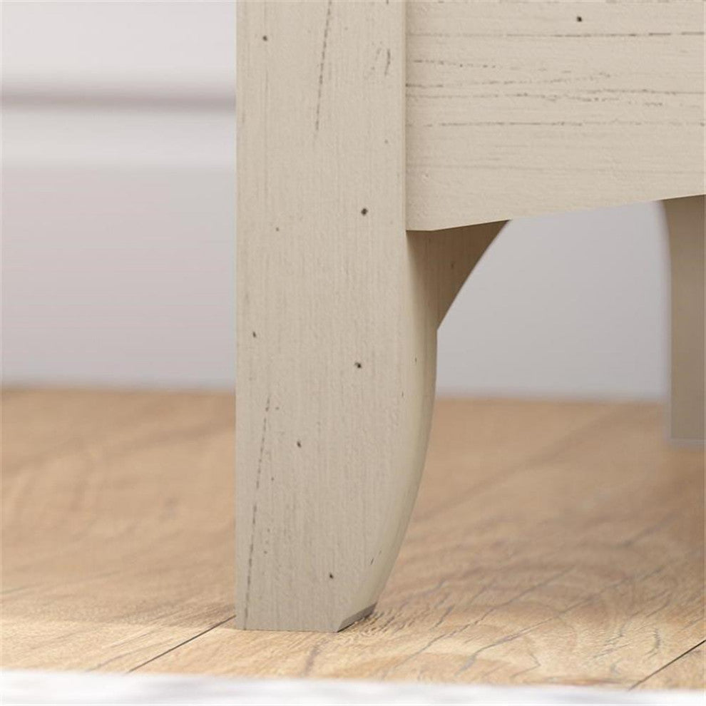 Salinas Hall Tree with Shoe Storage Bench in Antique White - Engineered Wood