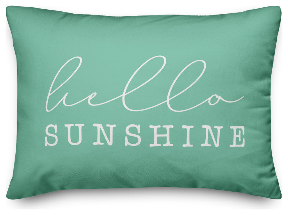 Hello Sunshine Script Outdoor Lumbar Pillow