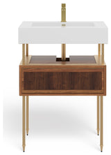 Henley Bathroom Vanity, Brown, 24", Single Sink, Freestanding