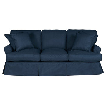 Sunset Trading Horizon 4-Piece Fabric Slipcovered Living Room Set in Navy