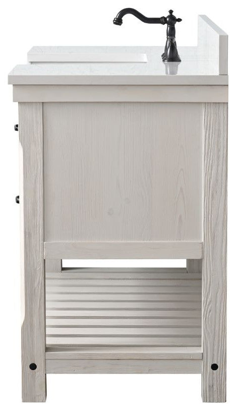 Wesley 48" Bathroom Vanity, White Wash