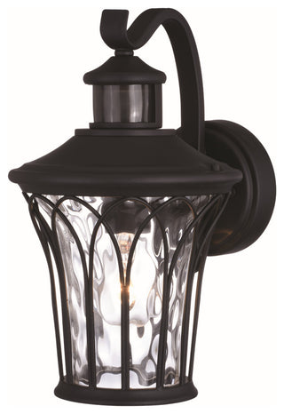 Abigail 1-Light Outdoor Motion Sensor Wall Mount, Textured Black