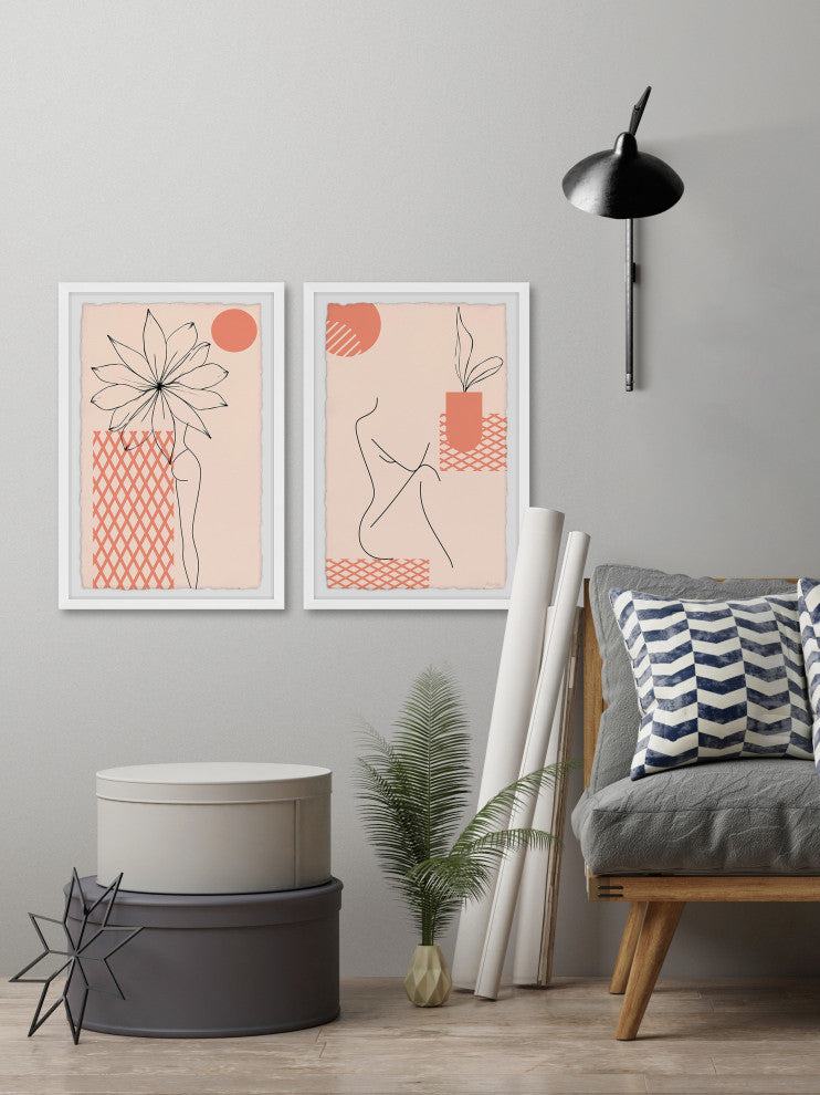 Bare and Sun-Kissed Diptych, 2-Piece Set, 30x45 Panels