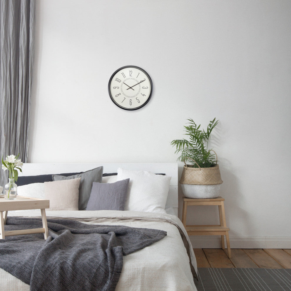 NeXtime Luminous Metal and Glass Wall Clock, White