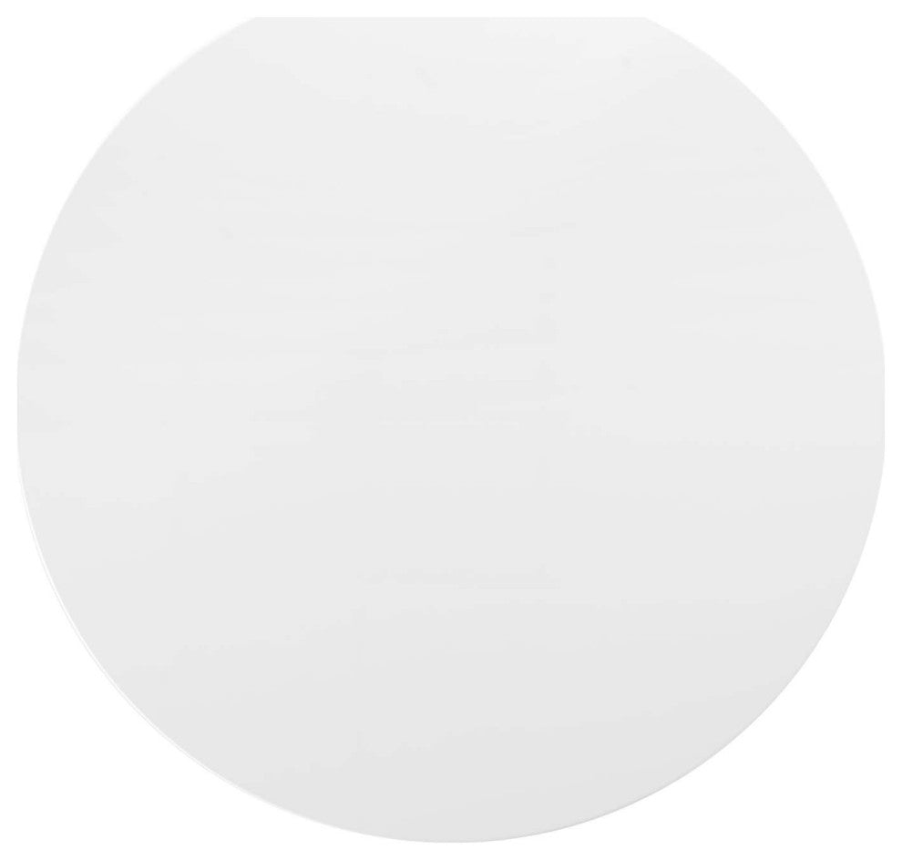 Lippa 47" Round Wood Dining Table Black White