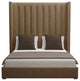 Nativa Interiors Aylet Vertical Channel Tufted Bed, Brown, Ca King, High 87"