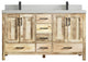 Malibu Mango 60 Double Sink Bathroom Vanity in White Washed 2" Carrara Quartz