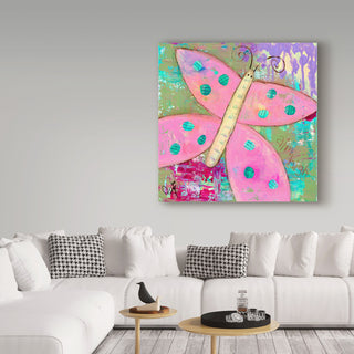 Jennifer Mccully 'Pink Butterfly' Canvas Art, 24"x24"