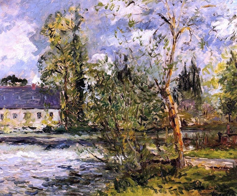 Maxime Maufra The Ponce Paper Factory on the Edge of the Sathe Woods Canvas Wrap