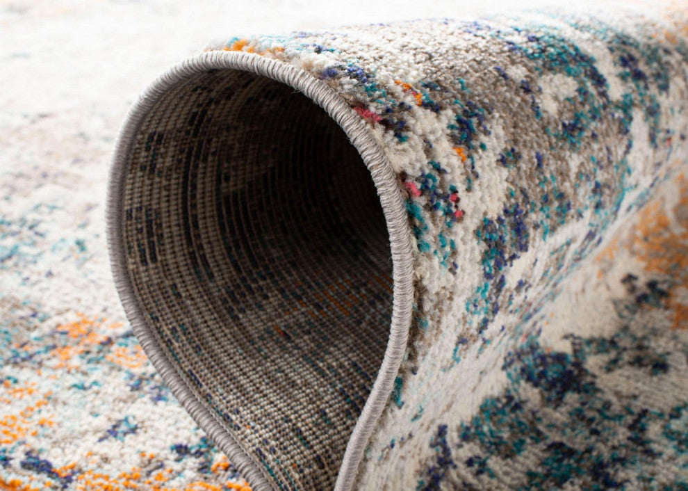 Safavieh Madison Mad453A Organic and Abstract Rug, Gray and Beige, 4'0"x4'0" Round