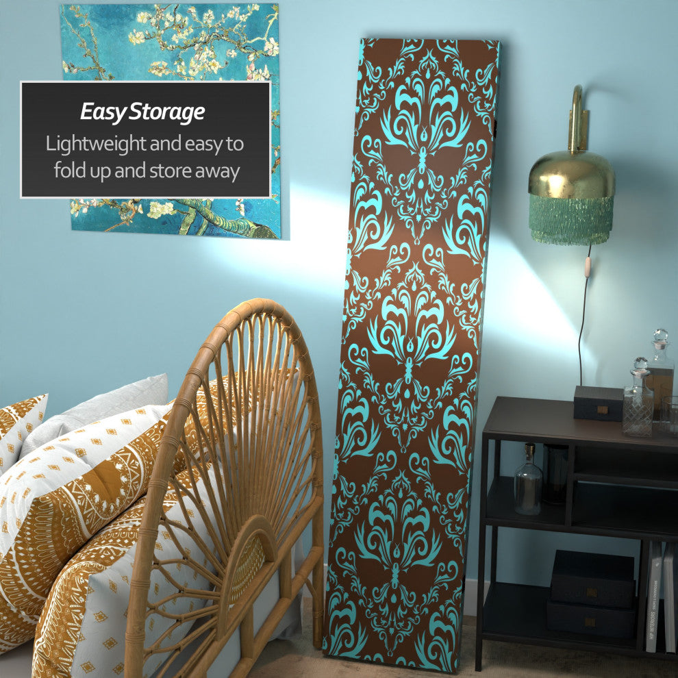 6' Tall Double Sided Damask Room Divider