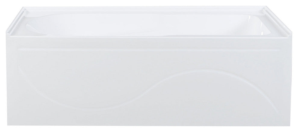 Ivy Alcove Soaking Bathtub With Apron Skirt, 60"x30", Right Hand Drain