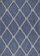 8" x 10" Round Navy Knot Indoor Outdoor Area Rug