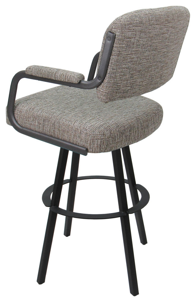 Swivel Metal Bar Stool on Warren Base, Jetty June/Gray, 26"