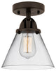 Large Cone Semi-Flush Mount, Oil Rubbed Bronze, Clear, Clear