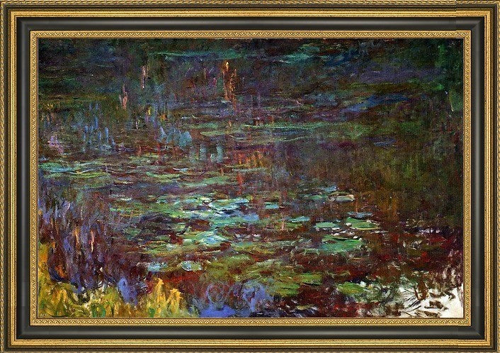 Claude Oscar Monet Sunset (Right Half)  Framed Premium Canvas Print, 18"x27"