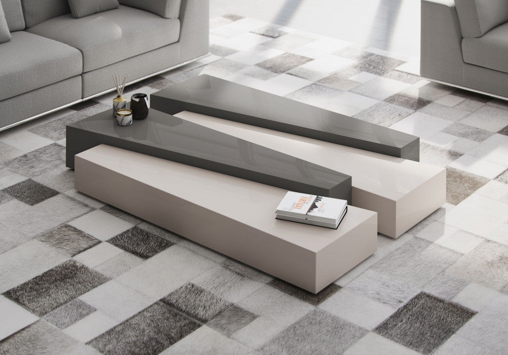 Loftus Coffee Tables in Glossy Dark Gull Gray and Glossy Chateau Gray