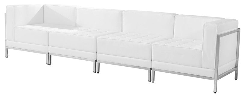 HERCULES Imagination Series Melrose White LeatherSoft 4 Piece Lounge Set