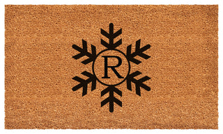 Calloway Mills Snowflake Monogram Doormat, 36"x72", Letter R
