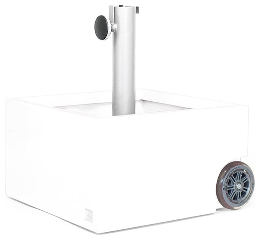 XXD''s (#O-810) Zinc Plated White Powercoated Planter & Umbrella Stand