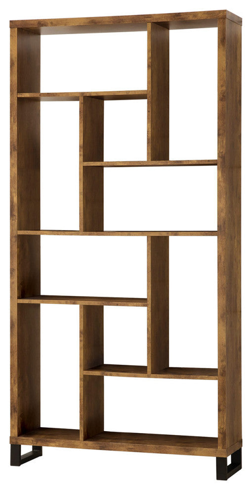 Industrial Rustic Antique Nutmeg Open Bookcase