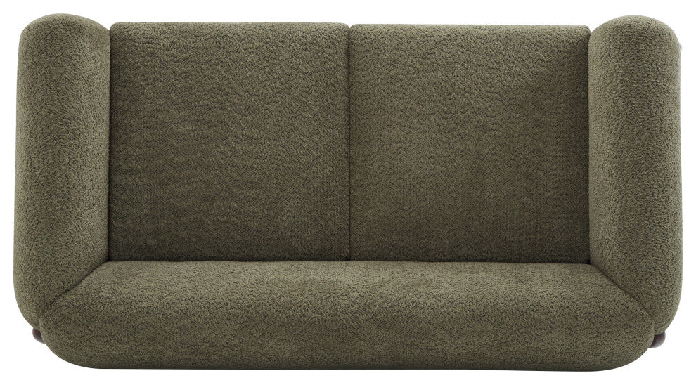 CKH 63" Upholstered Boucle Fabric Sherpa Loveseat, Olive Green