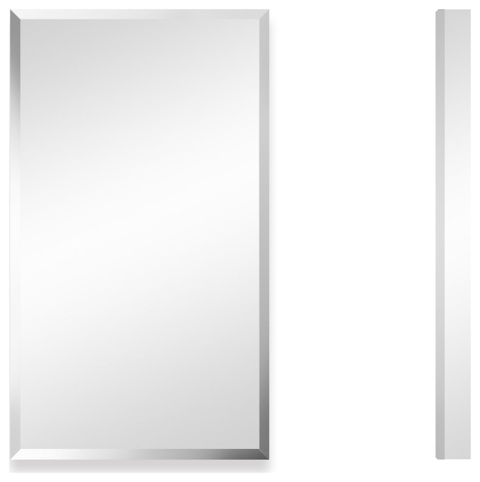 Aurora Recessed or Surface Mount Frameless Aluminum Medicine Cabinet,15x26Inch