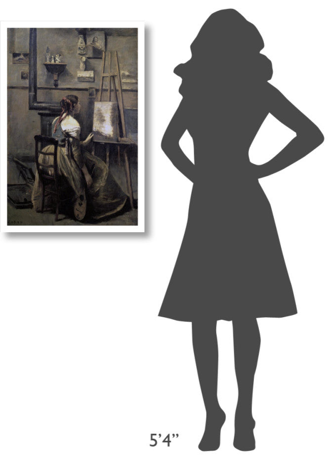 "Corot's Studio" Digital Paper Print by Jean-Baptiste-Camille Corot, 22"x32"