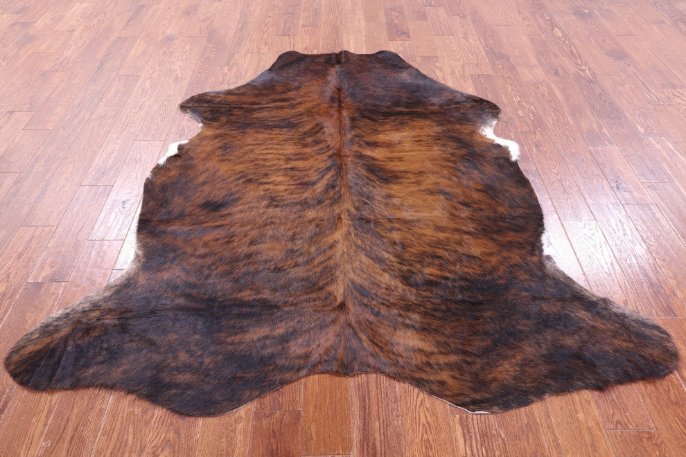 6' 6" X 6' 2" Organic Natural Hair-On Cowhide Area Rug C1885