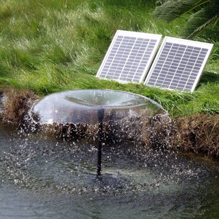 Sunnydaze Solar Pump and Solar Panel Kit with Battery and LED Light - 396 GPH