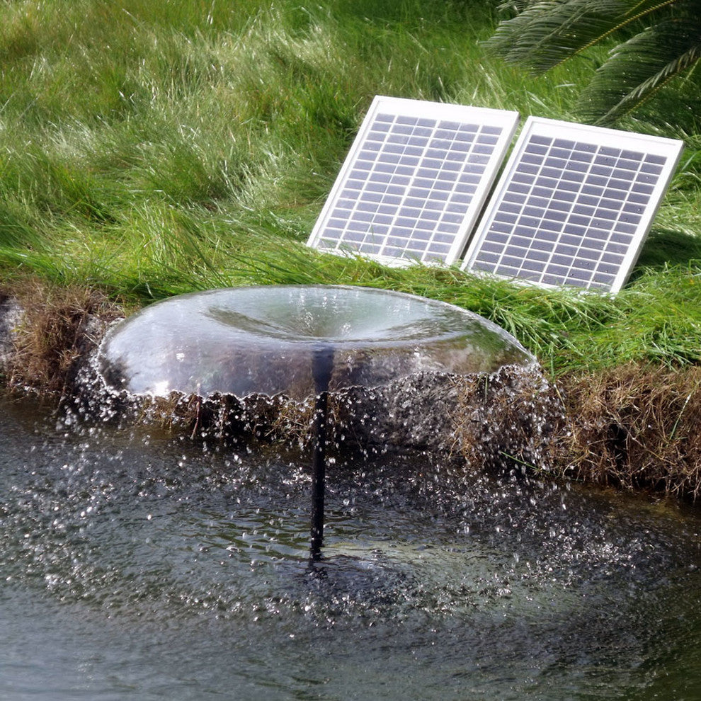 Sunnydaze Solar Pump and Solar Panel Kit with Battery and LED Light - 396 GPH