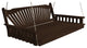 Pine Fanback Swingbed, Walnut Stain, 5 Foot