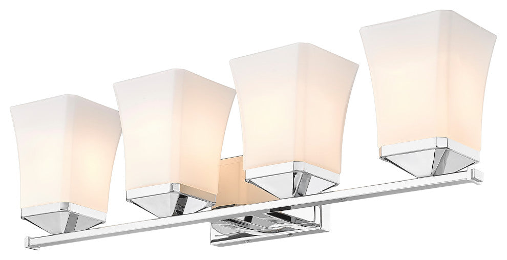 Zlite 1939-4V-CH 4-Light Vanity, Etched Opal
