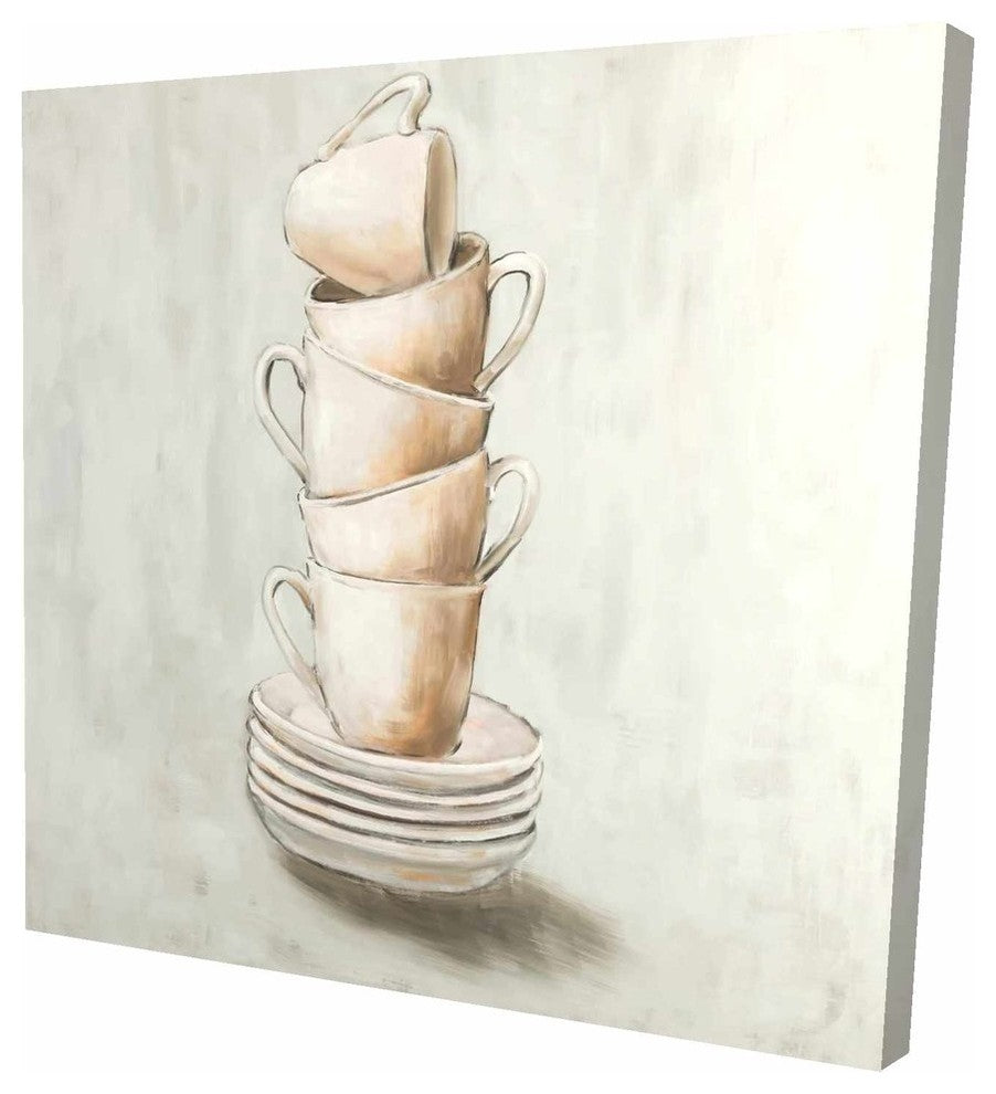 Stacked Cups, Fine Art Gallery Wrapped Canvas, 24"x24"
