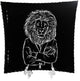 Decorative Tray with Display Stand with Black & White Lion Metal Plate Tray, 8x8