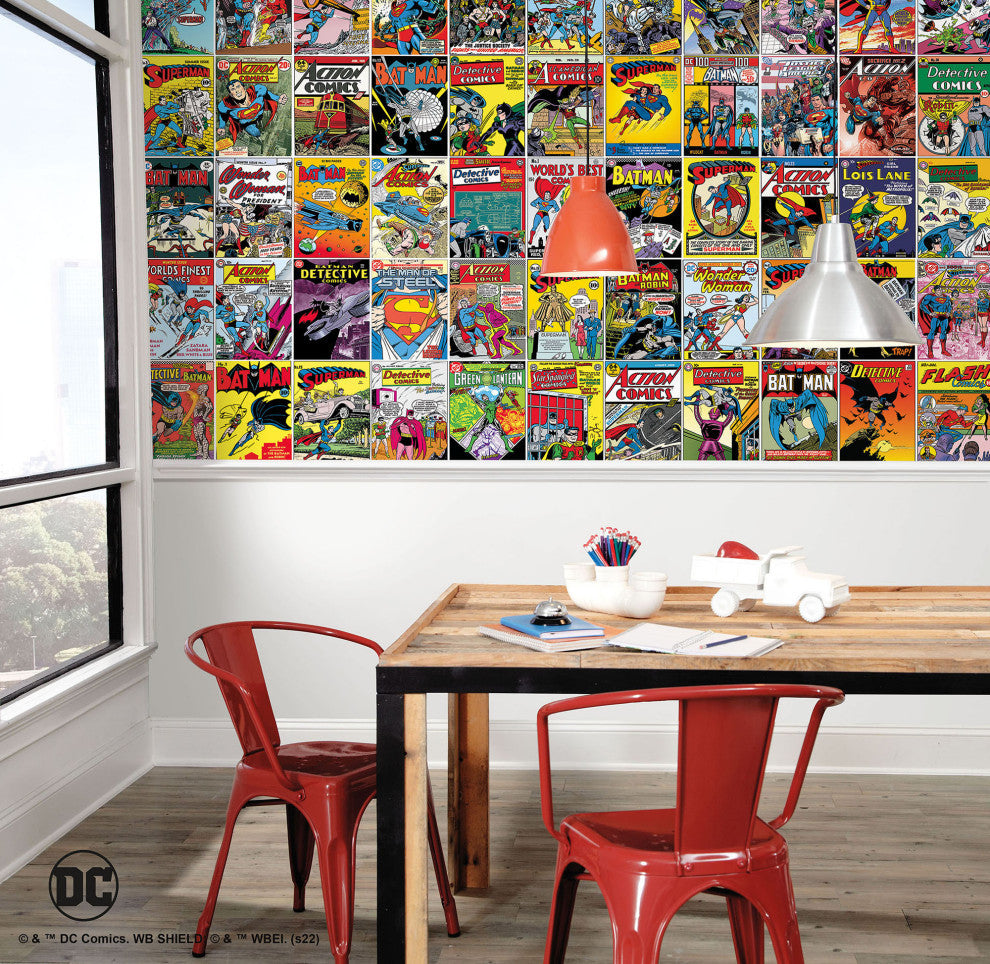 Classic Dc Comics Covers Peel and Stick Wallpaper Mural