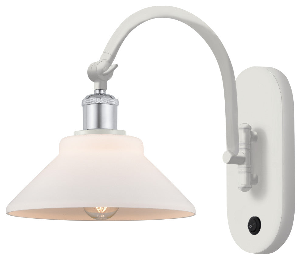 INNOVATIONS 518-1W-WPC-G131-LED 1-Light Sconce White and Polished Chrome