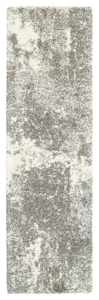 Hartley Granite Light Gray and Ivory Area Rug, 2'3"x7'6"