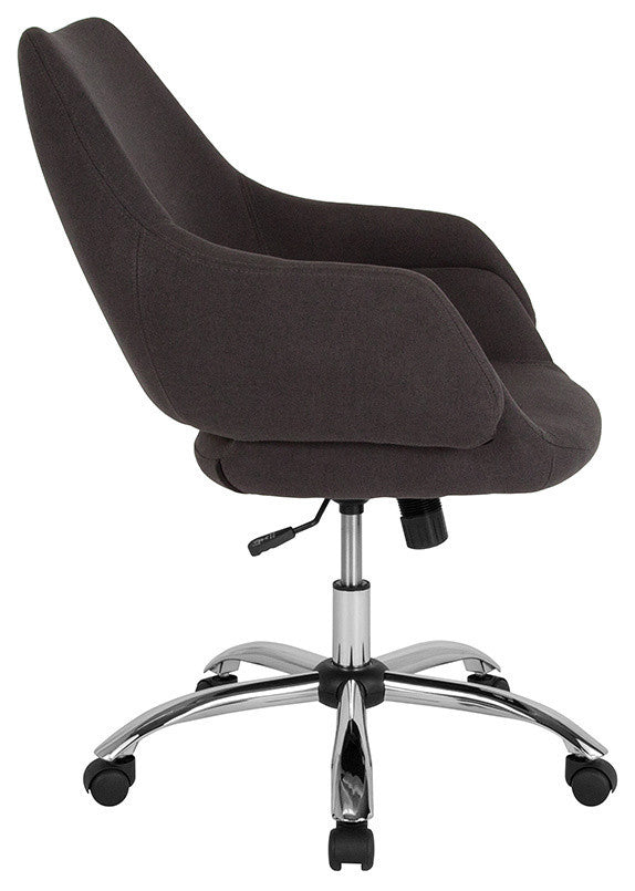 Madrid Home and Office Upholstered Mid-Back Chair, Black Fabric