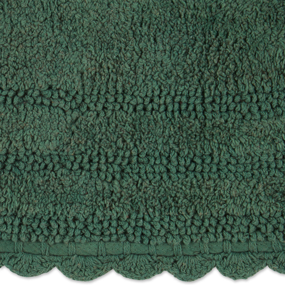 Dark Green Large Oval Crochet Bath Mat