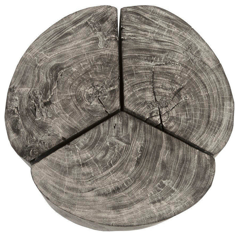 Clover Coffee Table, Chamcha Wood, Gray Stone