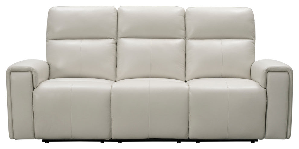 Perry Leather Power Reclining Sofa With Power Headrests, Ivory