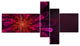Large Pink Alien Fractal Flower, Floral Canvas Art Print, 60"x32", 5 panels
