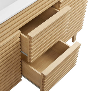 Render 48" Double Sink Bathroom Vanity, Oak White