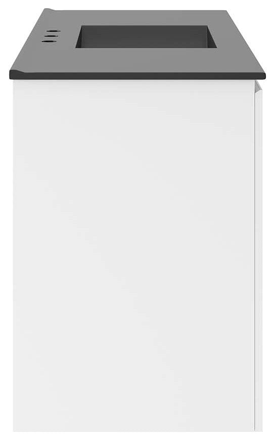 Bryn 48" Wall-Mount Bathroom Vanity, White Black